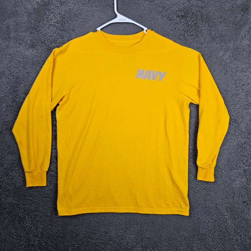 M.J. Soffe US Navy Originals Yellow Long Sleeve Reflective PT Shirt Mens Medium